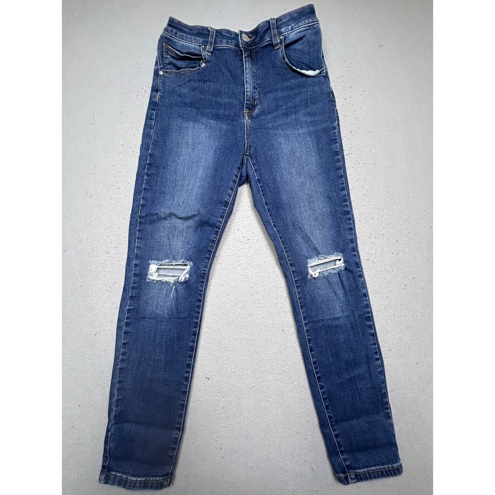 Cotton On High Grazer Skinny Denim Blue Distressed Size USA 8 EUR 40 W27 Womens